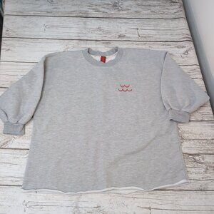 Left On Friday Gray Crewneck Sweatshirt Soft Fleece Minimalist Logo – Women’s X3